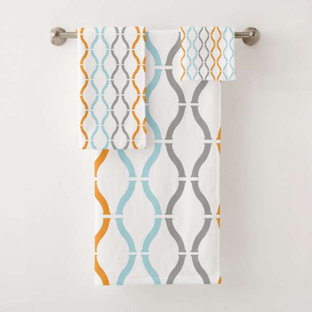 Conjunto De Toalhas Pastel Cores Modernos Linhas Geométricas (Insitu)