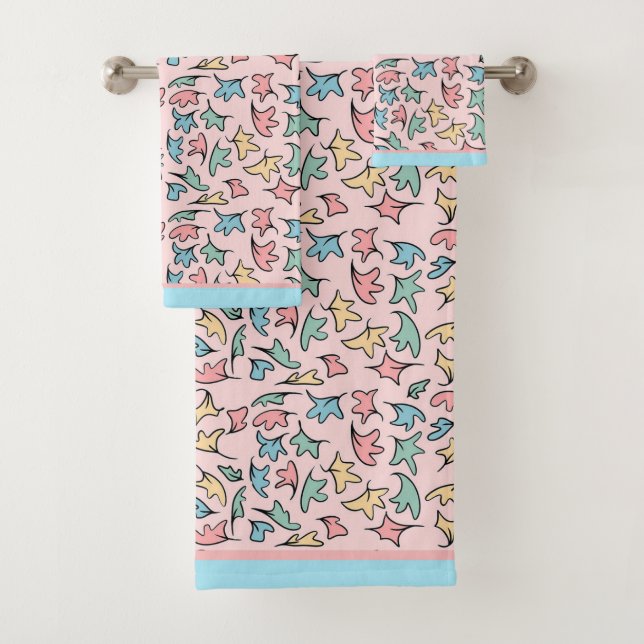 Conjunto De Toalhas Pastel deixa rosa (Insitu)