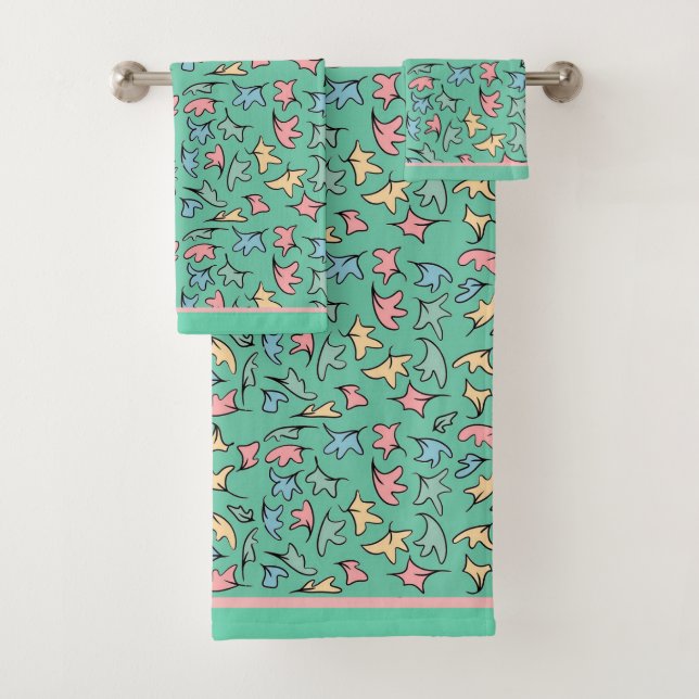 Conjunto De Toalhas Pastel deixa verde (Insitu)