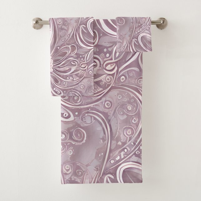 Conjunto De Toalhas Pastel Floral Swirls (Insitu)