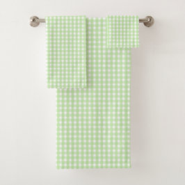 Conjunto De Toalhas Pastel Green Gingham Pattern