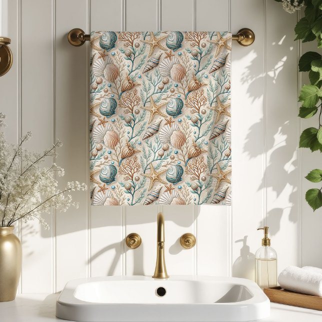 Conjunto De Toalhas Pastel Nautical Towel Light Brown Seaside Touch (Pastel Nautical Towel Light Brown Seaside Touch)