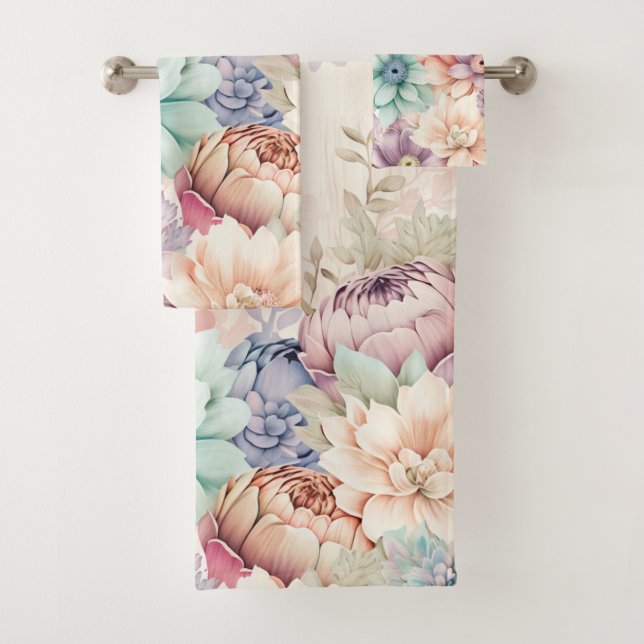 CONJUNTO DE TOALHAS PASTEL PRIMAVERA FLORORROOM TOWEL SET (Insitu)