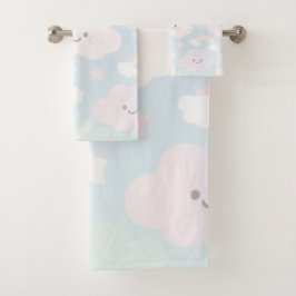 Conjunto De Toalhas Pastel Sky Kawaii Towel 