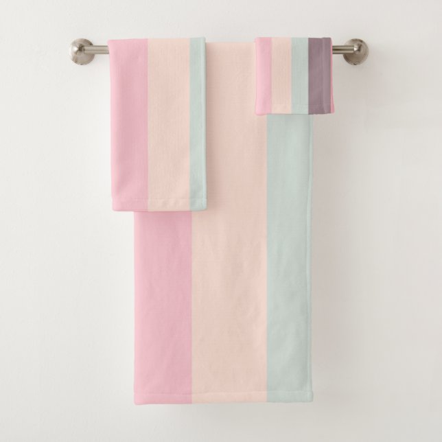 Conjunto De Toalhas Pastel Stripes (Insitu)