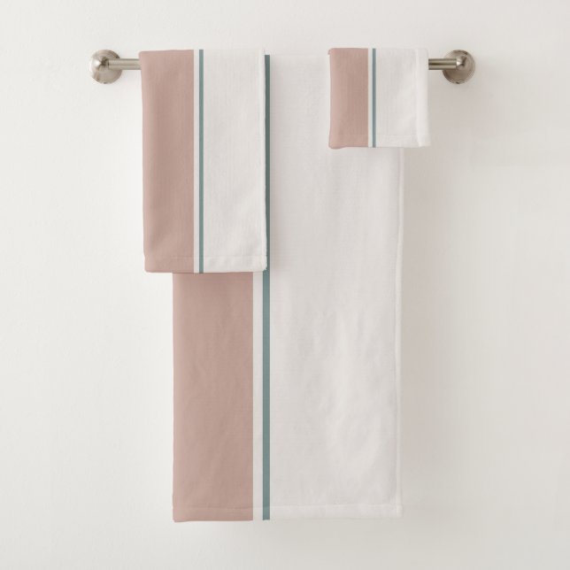 Conjunto De Toalhas Pastel Stripes-2 – Minimal Spa Towel Style (Insitu)