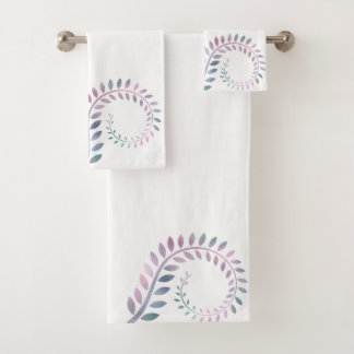 CONJUNTO DE TOALHAS PASTEL WHITE BOTANICAL BOTANICAL BOTHROOM TOWEL SE