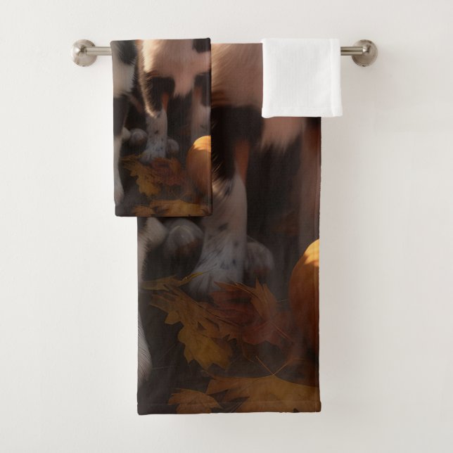 Conjunto De Toalhas Pastor australiano de outono de outono (Insitu)