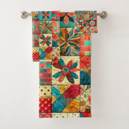 Conjunto De Toalhas Patchwork