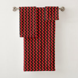 Conjunto De Toalhas Patchwork Angola Flag Patterno