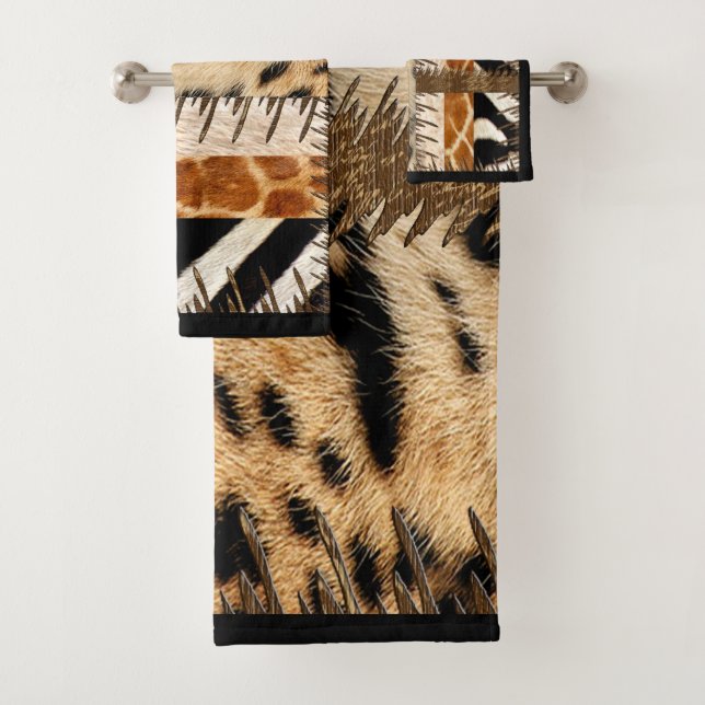Conjunto De Toalhas "Patchwork Safari Chic" (Insitu)