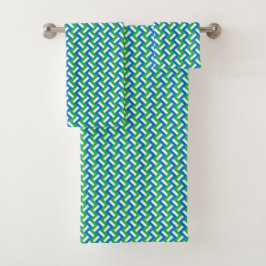 Conjunto De Toalhas Patchwork Sierra Leone Flag Pattern