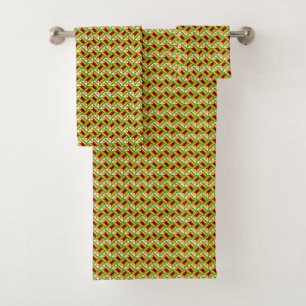 Conjunto De Toalhas Patchwork Zimbabwe Flag Patterno