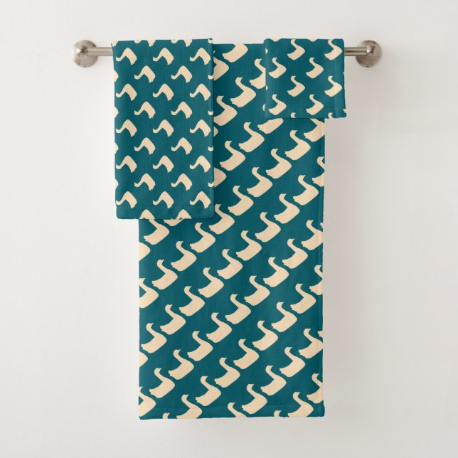 Conjunto De Toalhas Pato Ducky  Crianças Azul Turquesa  (Insitu)