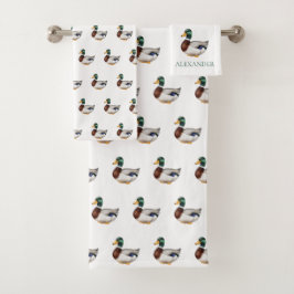 Conjunto De Toalhas Pato Mallard de pré-disquete personalizado