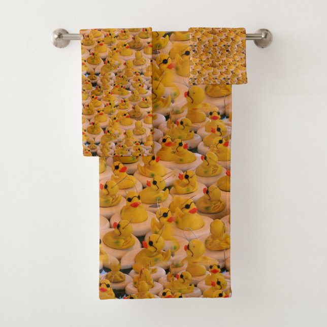 Conjunto De Toalhas Patos de borracha amarela Padrão animal     (Insitu)