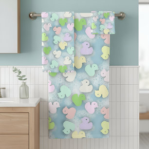 Conjunto De Toalhas Patos Pastel - Banheira Látea