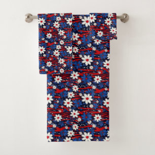 Conjunto De Toalhas Patriotic Bloom - Estrelas, Stripes e Elegância Fl