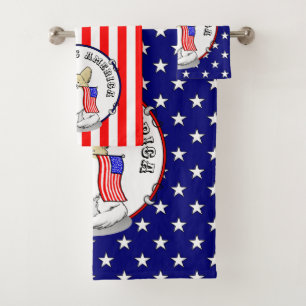Conjunto De Toalhas Patriótica American Flag USA Papillon (limão)