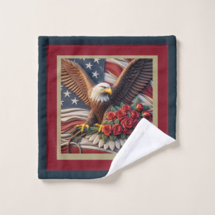 Conjunto de Toalhas Patrióticas Águia Bandeira Ame