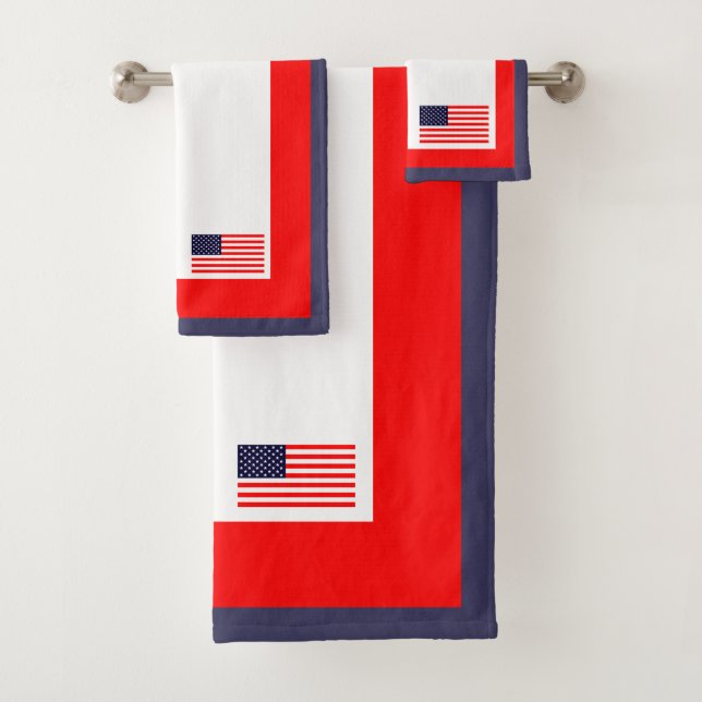 Conjunto de Toalhas Patrióticas da Bandeira Americ (Insitu)