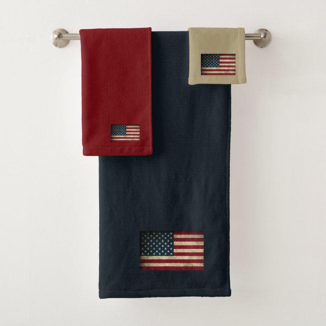 Conjunto de Toalhas Patrióticas da Bandeira Americ (Insitu)
