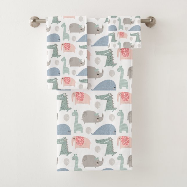 Conjunto De Toalhas Patterno De Carroçaria Engraçado Com Rosto Engraça (Insitu)