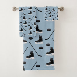 Conjunto De Toalhas Pau de hóquei em gelo azul, Skates e Pato