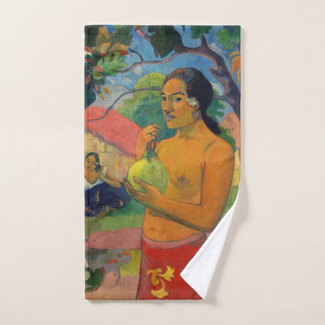 Conjunto De Toalhas Paul Gauguin - Mulher segurando uma Fruta (Toalha de mão)