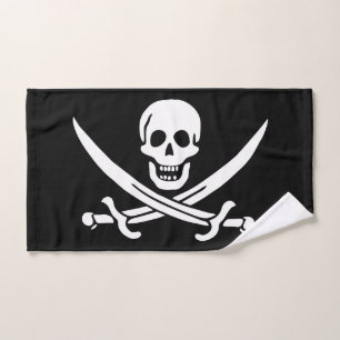 Conjunto De Toalhas Pavilha de Sinalizador Pirata com Espadas Cruzadas