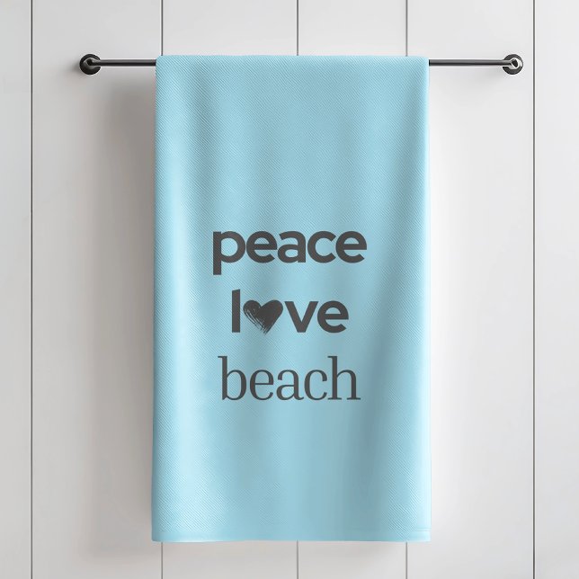 Conjunto De Toalhas Peace Love Beach -Blue Coastal Life Bathroom Decor (Criador carregado)