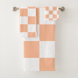 Conjunto De Toalhas Peach Fuzz Verificado Padrão Gingham