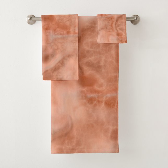 Conjunto De Toalhas Peach Marble abstrato (Insitu)