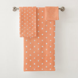 Conjunto De Toalhas Peachy Keen Orange Messy Bolinhas