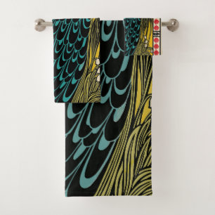 Conjunto De Toalhas Peacock Fine Art Bird Nouveau