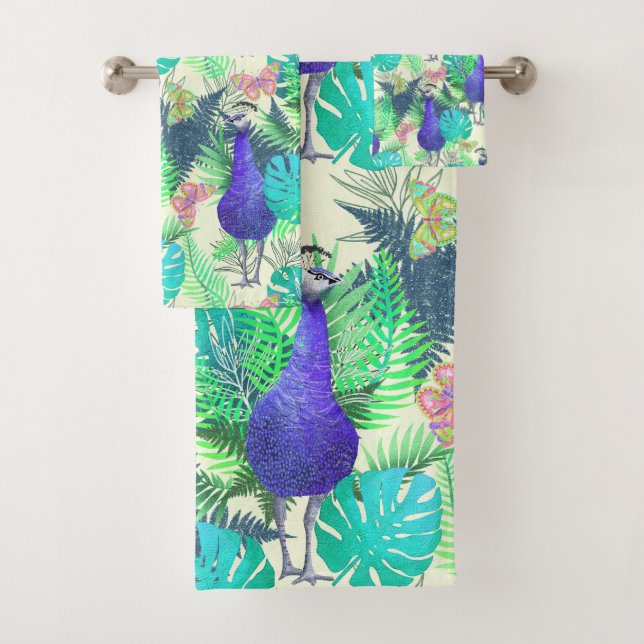 Conjunto De Toalhas Peacock Jungle Bright (Insitu)