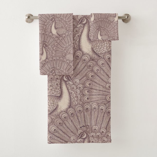 Conjunto De Toalhas peacock pattern (Insitu)