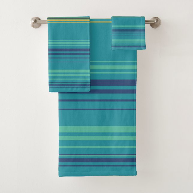 Conjunto De Toalhas Peacock Stripes (Insitu)