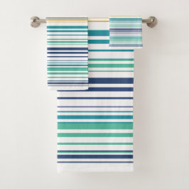 Conjunto De Toalhas Peacock Stripes