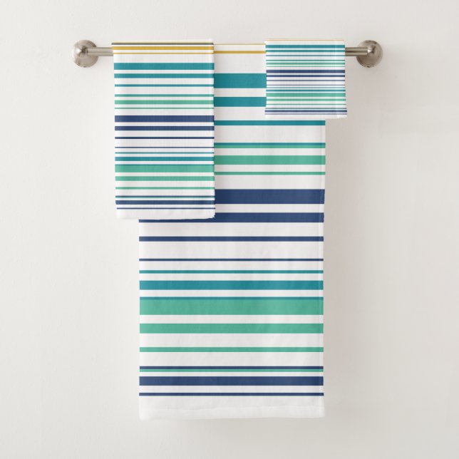 Conjunto De Toalhas Peacock Stripes (Insitu)