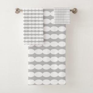 Conjunto De Toalhas Pearl Branco Padrão Cinza Tema da Cinza do Banhei