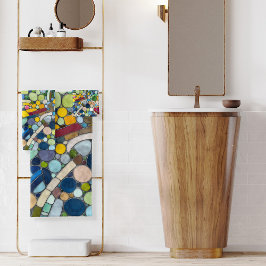 Conjunto De Toalhas Pebbles - Arte Mosaica Colorida