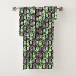 Conjunto De Toalhas Peças retangulares esculpidas e manchadas, cinzas