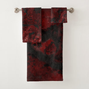 Conjunto De Toalhas Pedra Abstrata de Lava Quente e Cinza