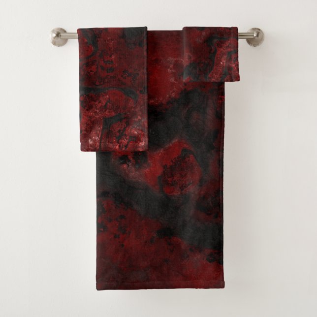 Conjunto De Toalhas Pedra Abstrata de Lava Quente e Cinza (Insitu)