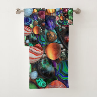 Conjunto De Toalhas Pedras Polidas Coloridas