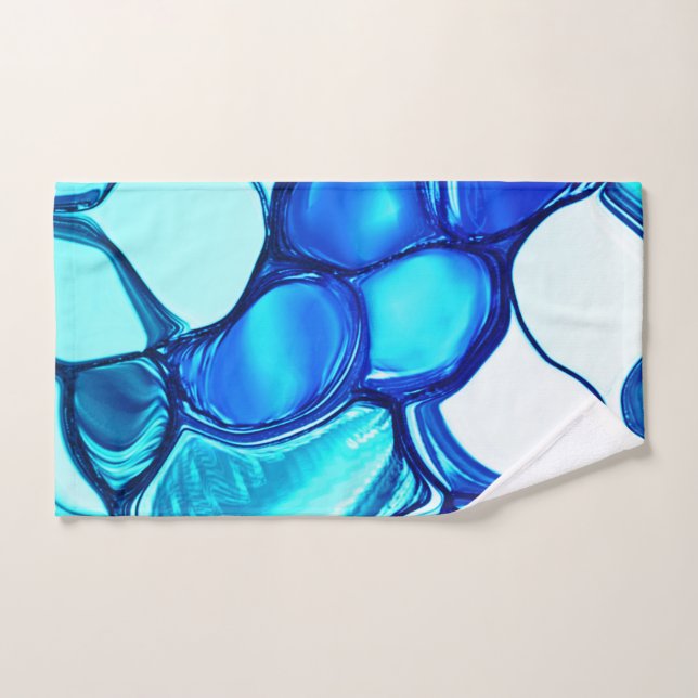 Conjunto De Toalhas Pedras redondas em tons semelhantes ao aquamarino (Toalha de mão)