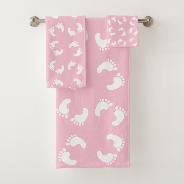 Conjunto De Toalhas Pegadas De Bebês, Pé De Bebês, Passos De Pé, Passo (Insitu)