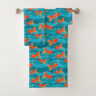 Conjunto De Toalhas Peixe-gato-do-mato-doce e padrão-água