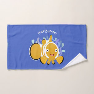 Conjunto De Toalhas Peixe-palhaço cartoon feliz fofo anêmona